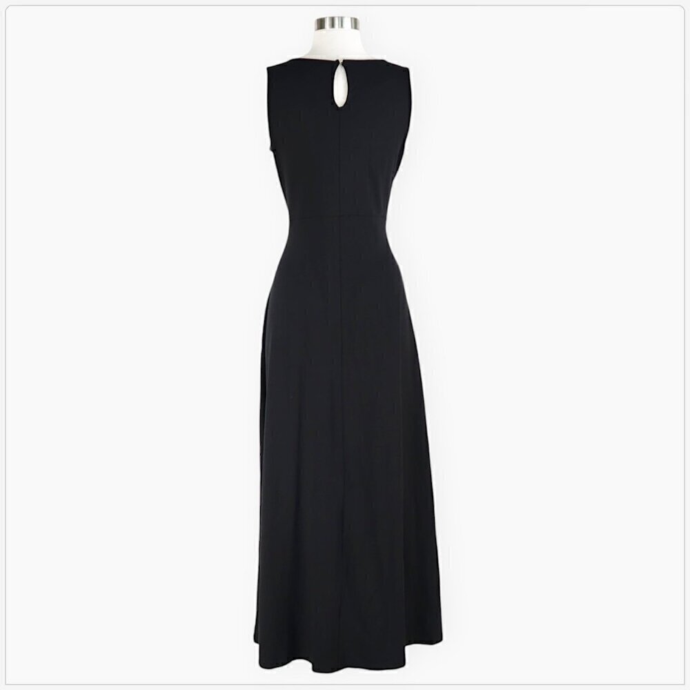 Talbots Long Black Casual Stretch Jersey Knit Maxi Sleeveless Dress NEW NWOT S - Picture 5 of 6